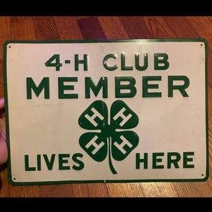 Vintage 4-H Metal Sign